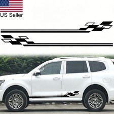 2pcs 79 Racing Black Car Truck Suv Side Skirt Door Vinyl Sticker Stripe Graphic 2pcs 79 Racing Black Car Truck Suv Side Skirt Door Vinyl Sticker Stripe Graphic