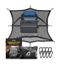 Cargo Net for Pickup Truck Bed with 8 Metal Carabiners, Double Layer