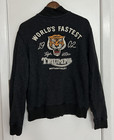 Triumph Motorcycles Lucky Brand Tiger Embroidered Bomber Sweater Medium Full Zip