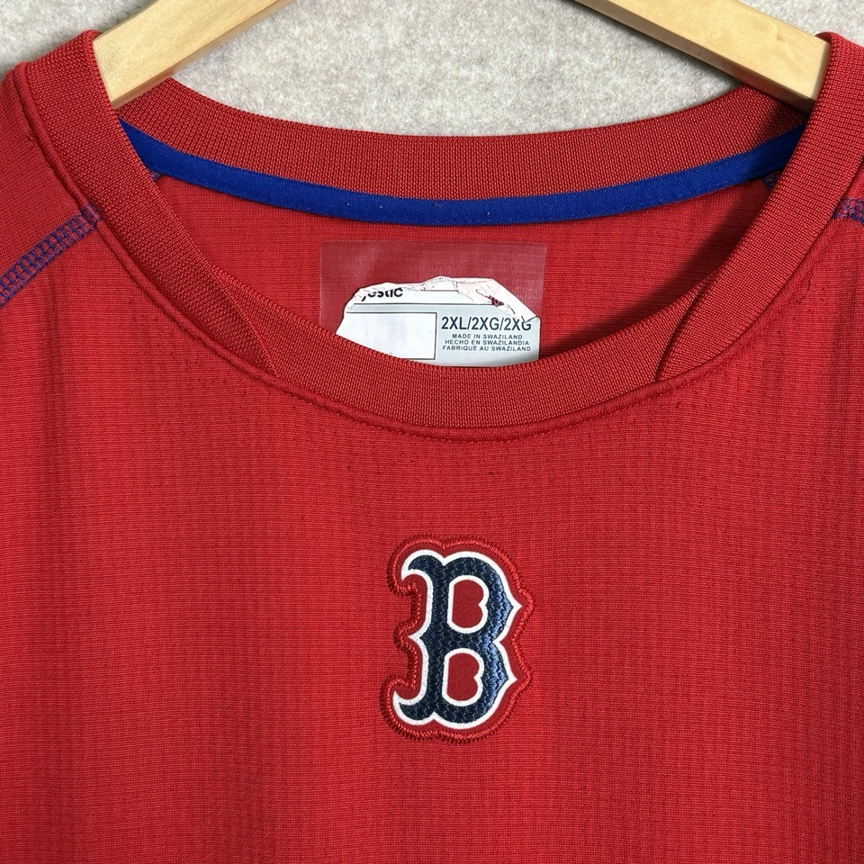 Pullover rojo para hombre Boston Red Sox base térmica cosida logotipo Dugout 2XL Foto 2 de 3