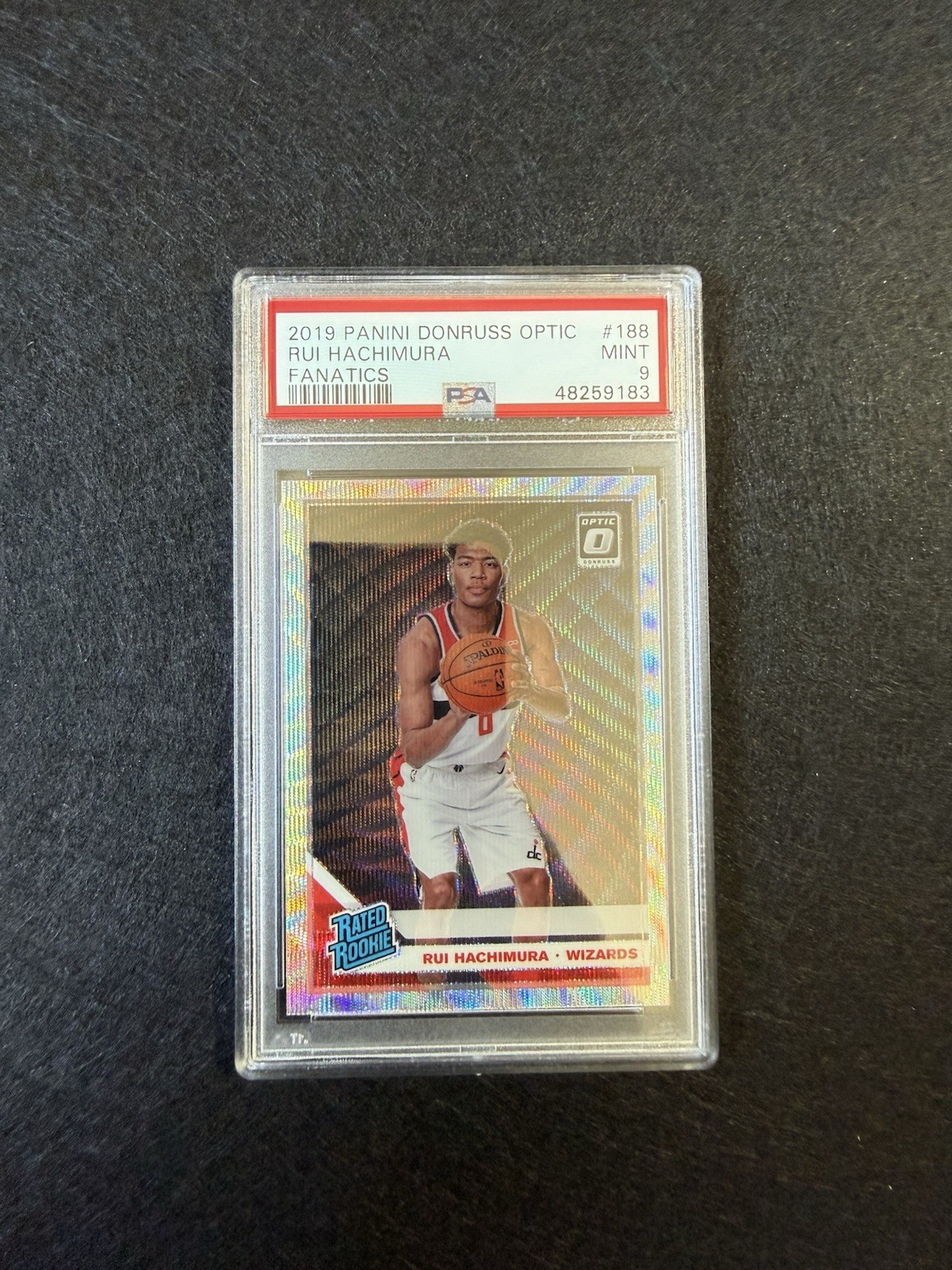 2019-20 Donruss Optic Rui Hachimura Fanatics Silver Wave RC #188 Wizards PSA 9