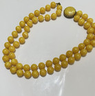 Vintage Double Strand Yellow Marbled Beaded Necklace  # 267 — photo 4