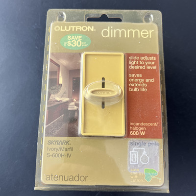 Lutron Skylark Dimmer Switch Ivory S-600H-IV Dimmer Switch 600w