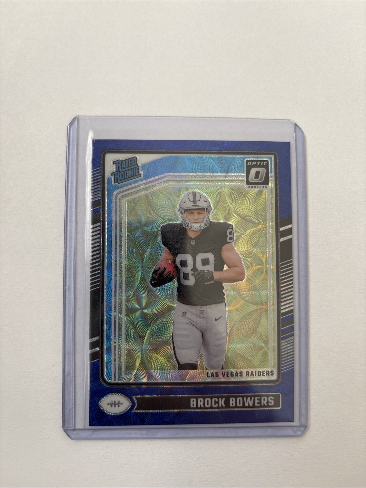 2024 Panini Donruss Optic - Rated Rookie Brock Bowers #215 Blue Scope Prizm (RC)