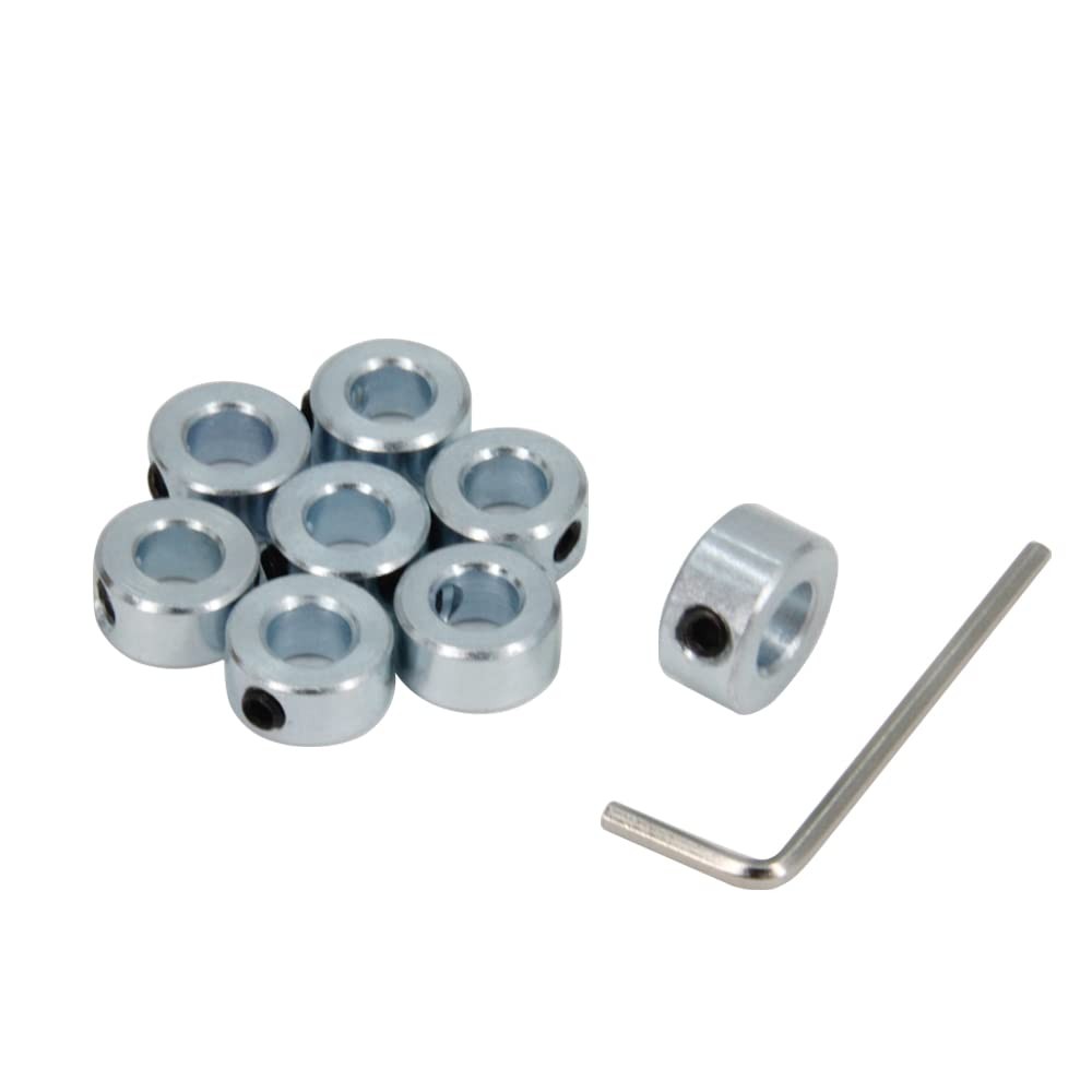 Zeberoxyz 8pcs 5/16" Bore Shaft Collars Sets-Screw Style Zinc Plated Solid St...