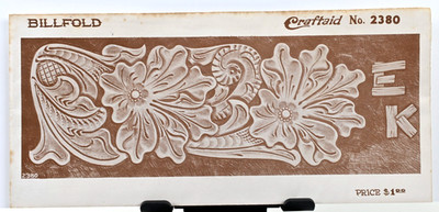 Craftaid No. 2380 Leathercraft Template Billfold Floral Scroll Pattern