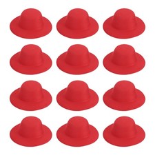 4 Inch Mini Formal Hats, 12 Pcs Miniature Doll Hats for Crafts, Red