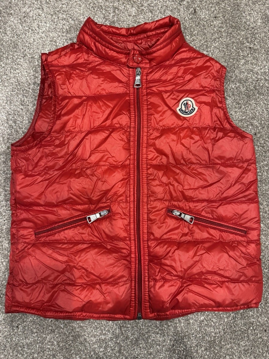 Moncler Gui packable Red kids gilet size 5years UK