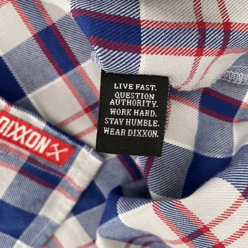 Dixxon Flannel Shirt Adult 2XL Blue Red Plaid Happy Gilmore 13 Button Up Men XXL - Picture 11 of 15