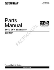 Caterpillar Cat 314D Lcr Excavator Parts Catalog Manual