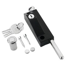 Patio Door Lock Enhanced Home Security Black Auxiliary Sliding Two Keyed Bolt