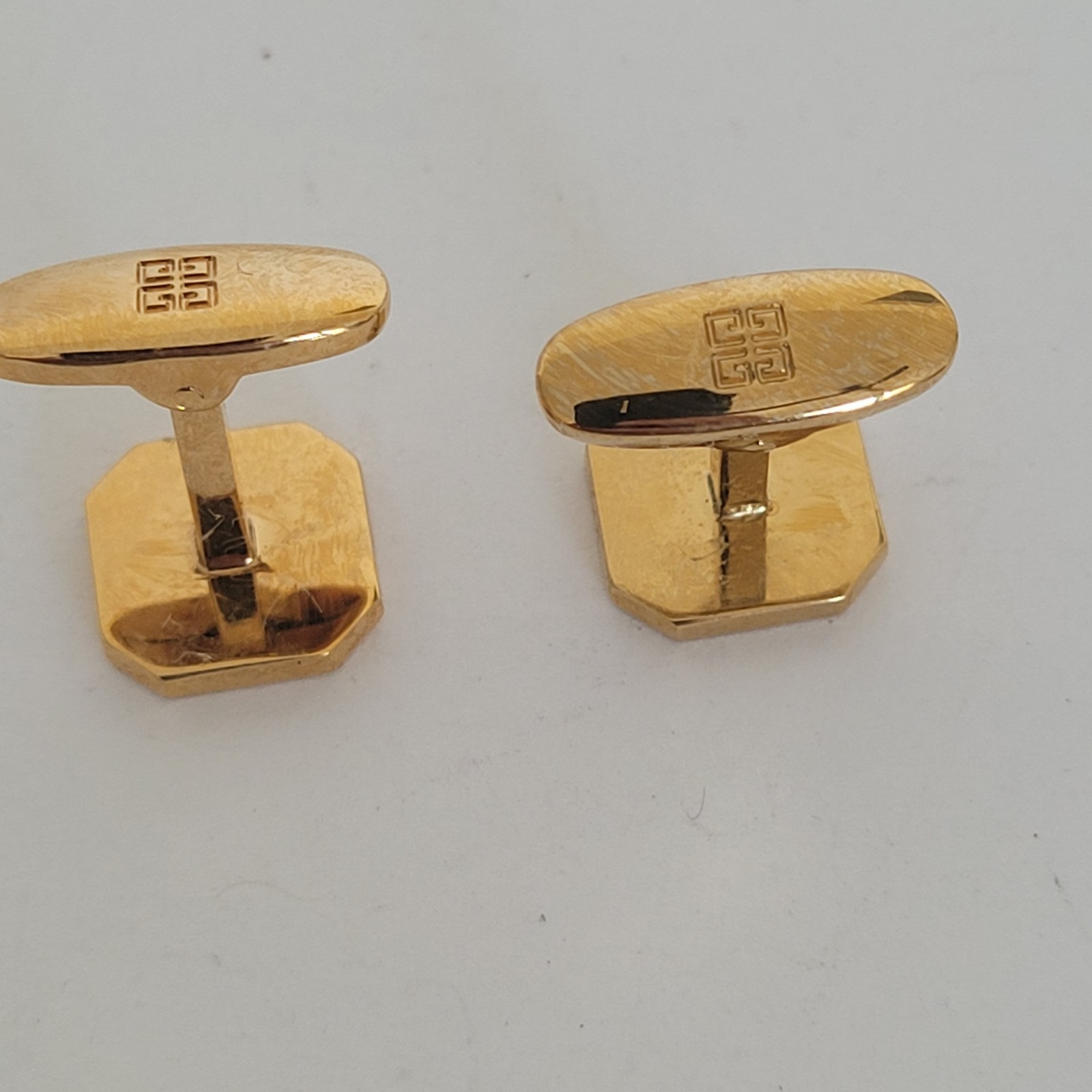 Givenchy Cufflinks Gold Multicolor Square Logo Vi… - image 4