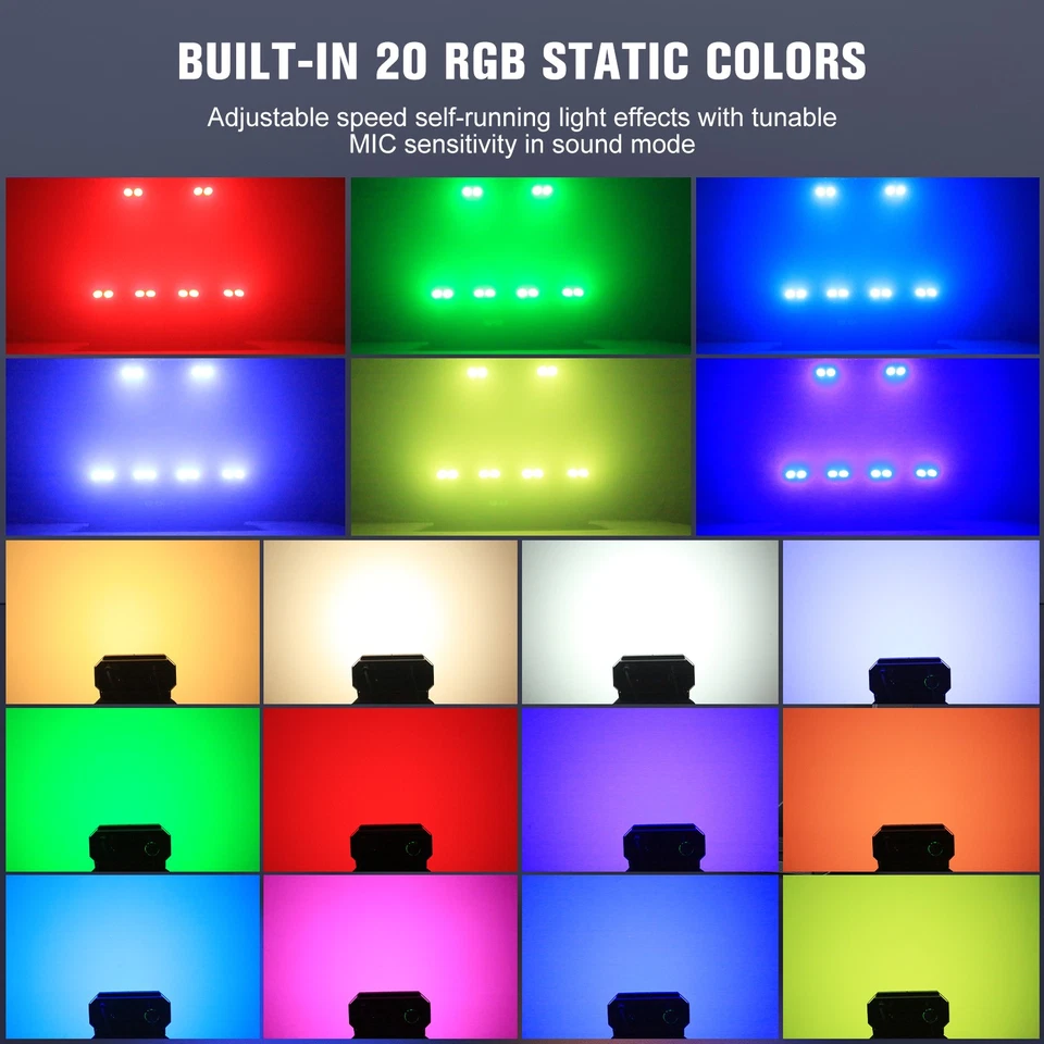 2+48 LED 260W Stage Par Can Light DMX DJ Audience Blinder Lighting Disco Party - Image 4 of 4
