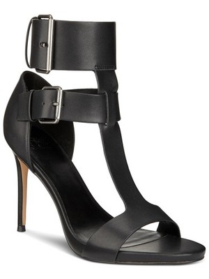 AAJ BY AMINAH Womens Black Double Zahra Open Toe Stiletto Heeled Sandal 8.5 M