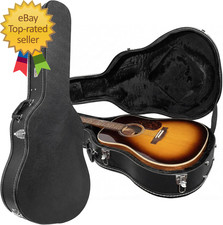 Dreadnought Acoustic Guitar Hardshell Case with Accessory Compartment Black