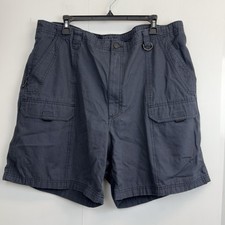 Wrangler Men  s Size 42 Cotton Cargo Shorts Hiking Camp Casual Navy Blue Canvas