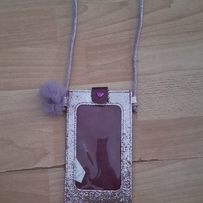 TOPModel Universal Handytasche aus Kunstleder, Rosa Glitzer mit Trageband