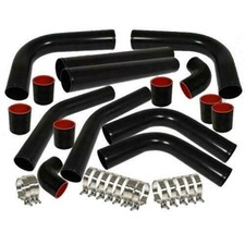 Universal Turbo Intercooler Piping Kit 2.5 Inch 8pcs Blackred Hose