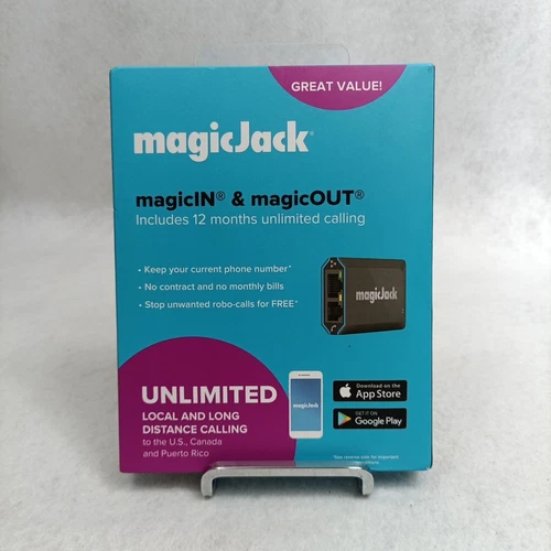 MagicJack - HOME VoIP Telephone Adapter with 12 Months of Service - Black