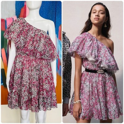 Giambattista Valli for H&M size 42 (12 AU) mini dress floral pink polyester