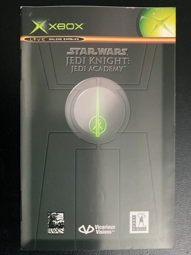 Star Wars Jedi Knight Jedi Academy Original XBOX Instruction Manual Only