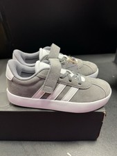 Adidas Kids VL Court 3.0 Little Kid Grey Size 3 Skater Unisex Children