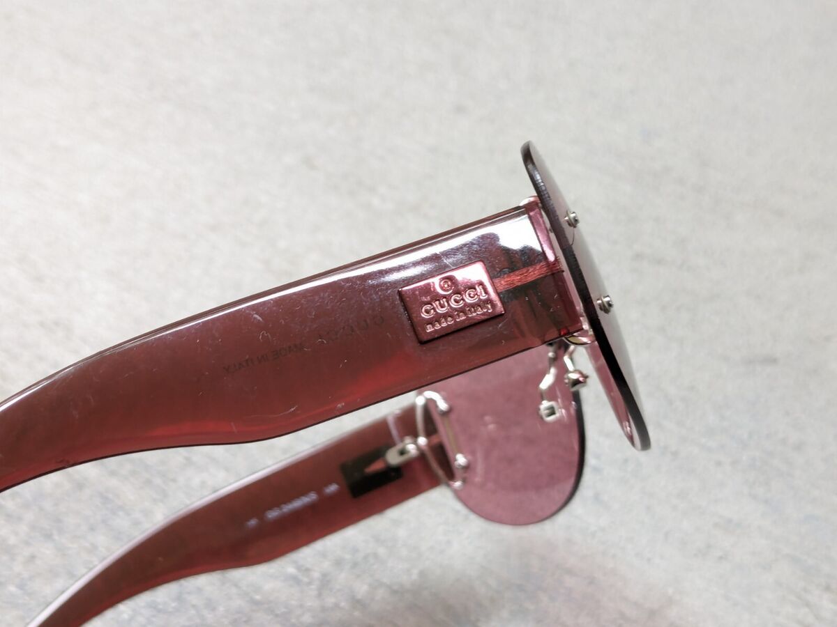 Gucci Sunglasses GG2448/N/S Pink Lenses Shield 69-15 145 Gucci Sunglasses GG2448/N/S Pink Lenses Shield 69-15 145