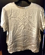 Studio C Cream Short Sleeve Pullover Blouse - Size 22/24 - Made in the USA