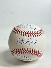 Steve Sax Signed ROMLB Baseball Dodgers W/5 Inscriptions PSA AP30807