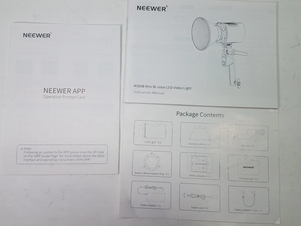 NEEWER MS60B Luz LED, Control 2.4G/APP, 65W, 2700K-6500K, 40000LUX@1M, 97+ CRI Foto 4 de 4