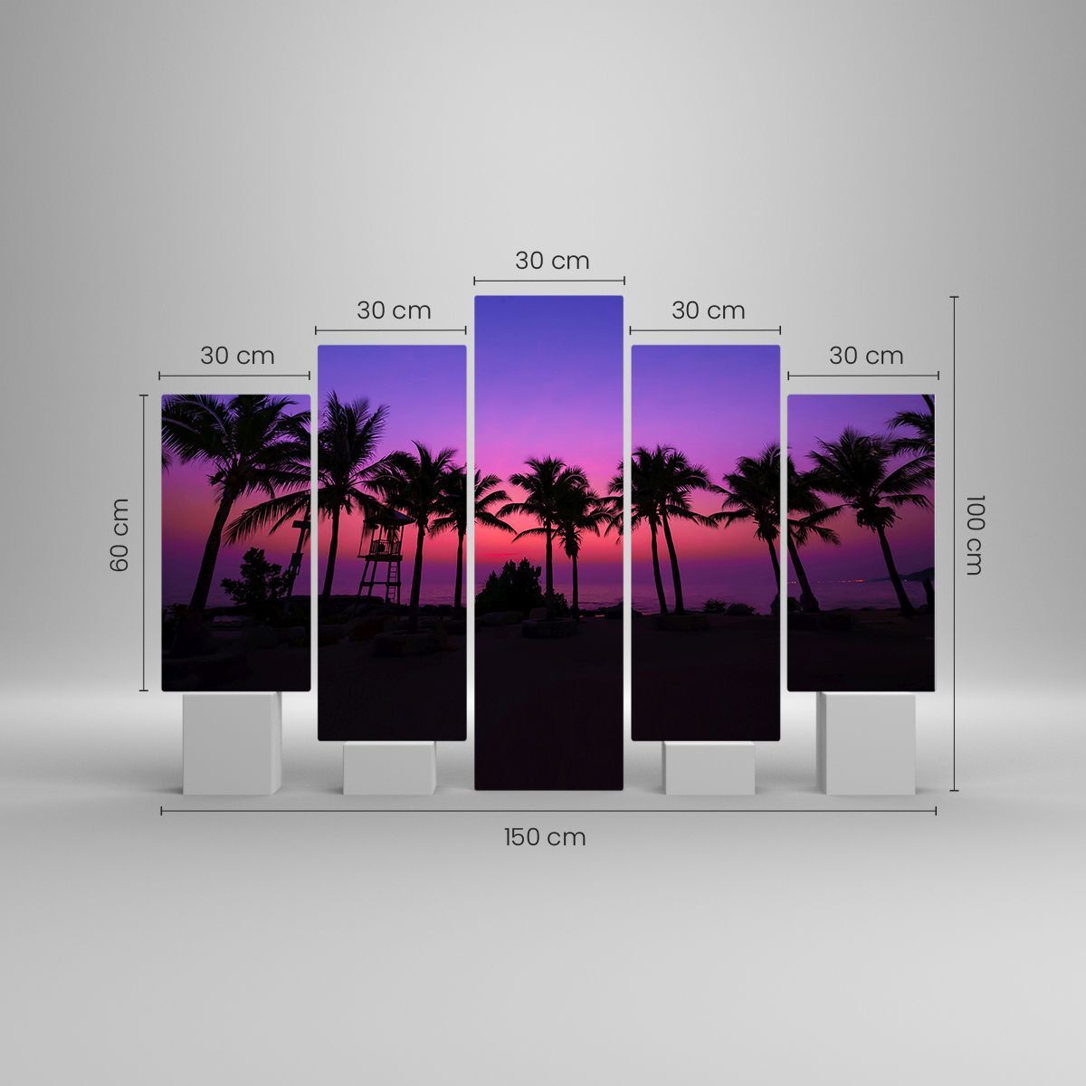 Deco Cadre Salon Eclipse Le Soleil Arbre Moderne Impression