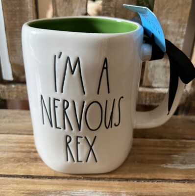 NEW Rae Dunn Disney Pixar Toy Story  I m A Nervous Rex  Dinosaur Mug