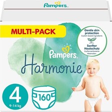 Giga Pack 160 Couches PAMPERS HARMONIE Taille 4 (9 à 14KG) New Baby Changes Bébé