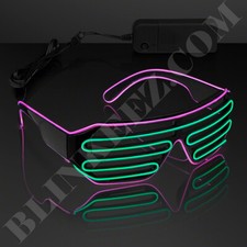 PINK GREEN EL WIRE LED Glasses Light Up Shades Flashing Rave Festival Party Neon