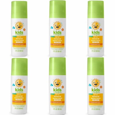 Babyganics SPF 50 Kids Mineral Sunscreen Roller Ball,Totally Tropical,3 Oz, 6-PK
