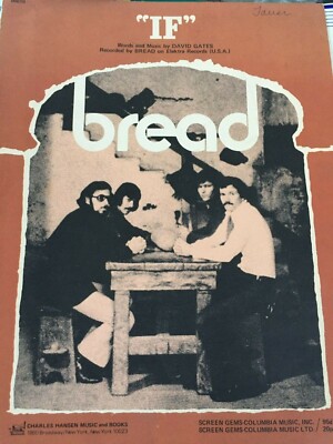BREAD ''If''  Sheet Music 1971 Piano/Chords/Lyrics