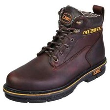 Botas de trabajo CEBU Walker punta suave para hombre cuero chocolate BMX suela duradera con cordones