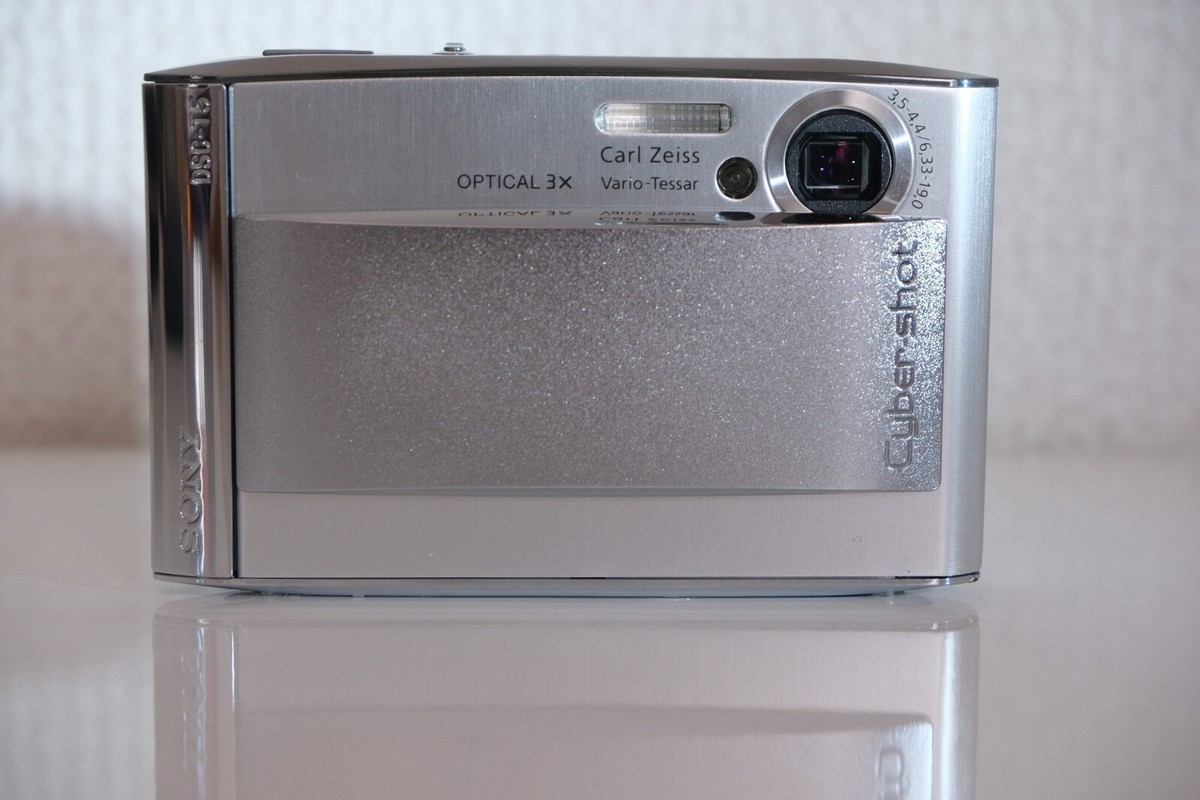 Near Mint] Sony Cyber-Shot DSC-T5 Silver w/ Charger Bat Card