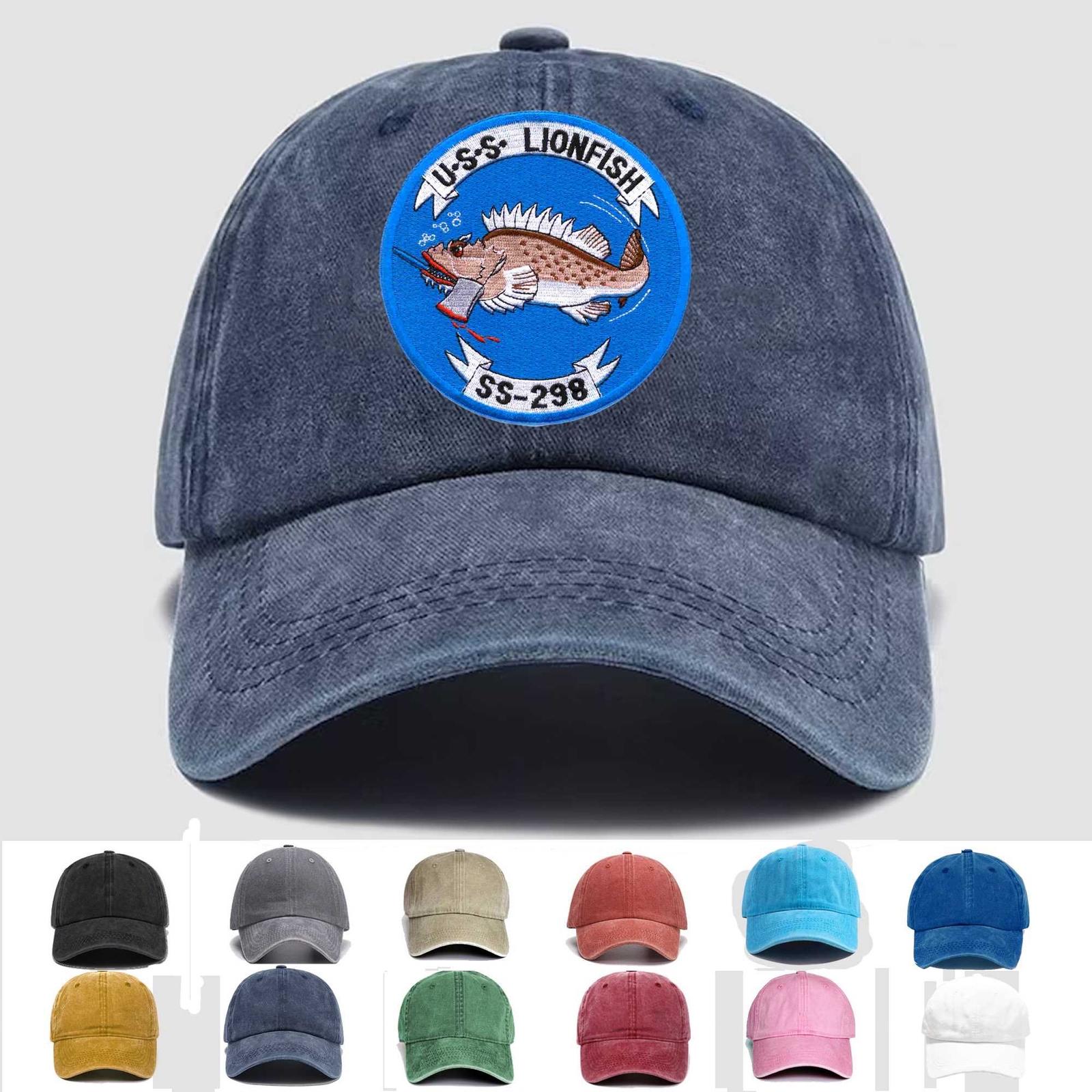 Custom Embroidered Hat SS-298 USS Lionfish, Veteran Cap, Trucker Hat, Gift Idea