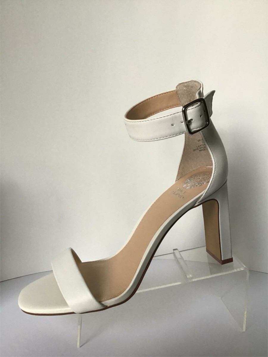 NEW VINCE CAMUTO Bendiva Leather Ankle Strap Pin Block Heel Sandals