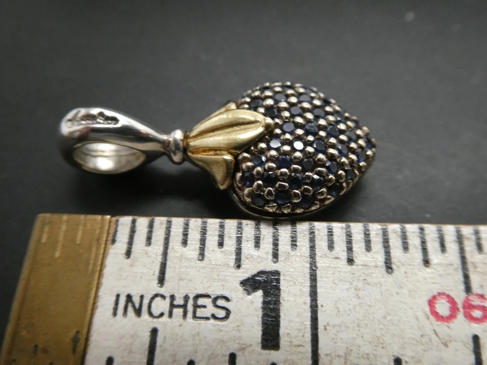 Colgante de corazón Lagos Arcadian de oro amarillo de 18 quilates y plata de ley 925 Foto 3 de 4