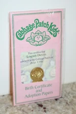Cabbage Patch Kids- Modern Birth Certificate Logan Devin 7/11