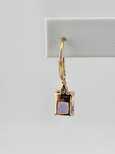 14k Gold Diamonds Earings With Ametrine Stone Dangle - 第 4/11 張圖片