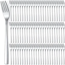 100 Pieces Dinner Forks Bulk Set 6.9 Inches Stainless Steel Metal Forks Silve...