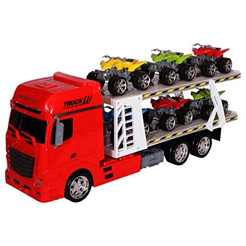 large toy semi truck toy truck big rig long trailer hauling 6