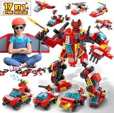 HISHERTOY 17-in-1 Robot Stem Building Toys for Boys Age 8-12