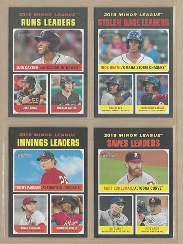 2020 Topps Heritage Minors League Leaders Complete Set (10) Vargas Skubal *G* - Picture 2 of 2