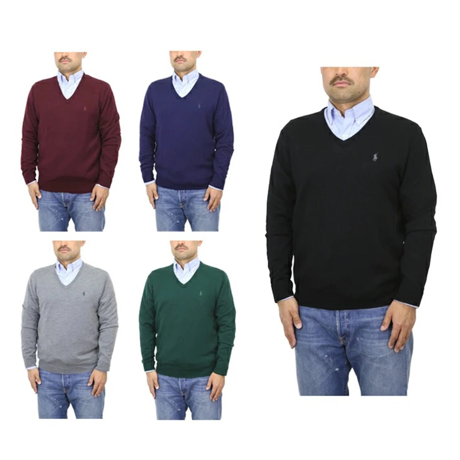 Polo Ralph Lauren Washable Merino Wool Men's Solid V-Neck Sweater - 5 colors -
Opens in a new window