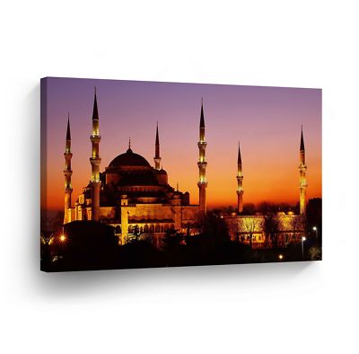 Islamic Wall Art Blue Mosque and The Sea at Istanbul Canvas Print Home Decor Islamic Wall Art Blue Mosque and The Sea at Istanbul Canvas Print Home Decor