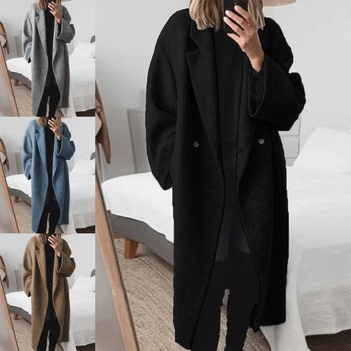 Women's Ladies Single Breasted Fashion Trench Coats Turn Down Collar Outwear UK